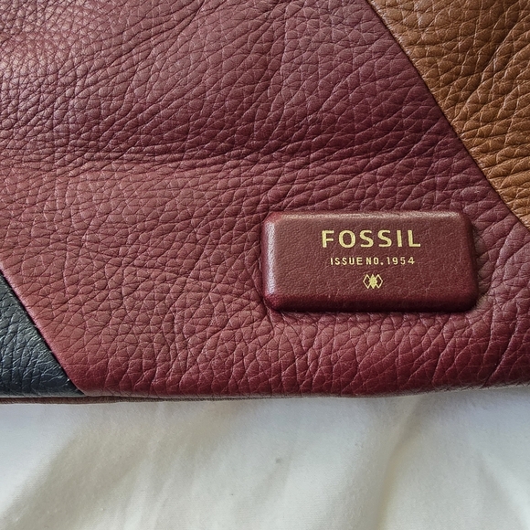 Fossil Emerson Patchwork Dark Leather Bag - Picture 2 of 11